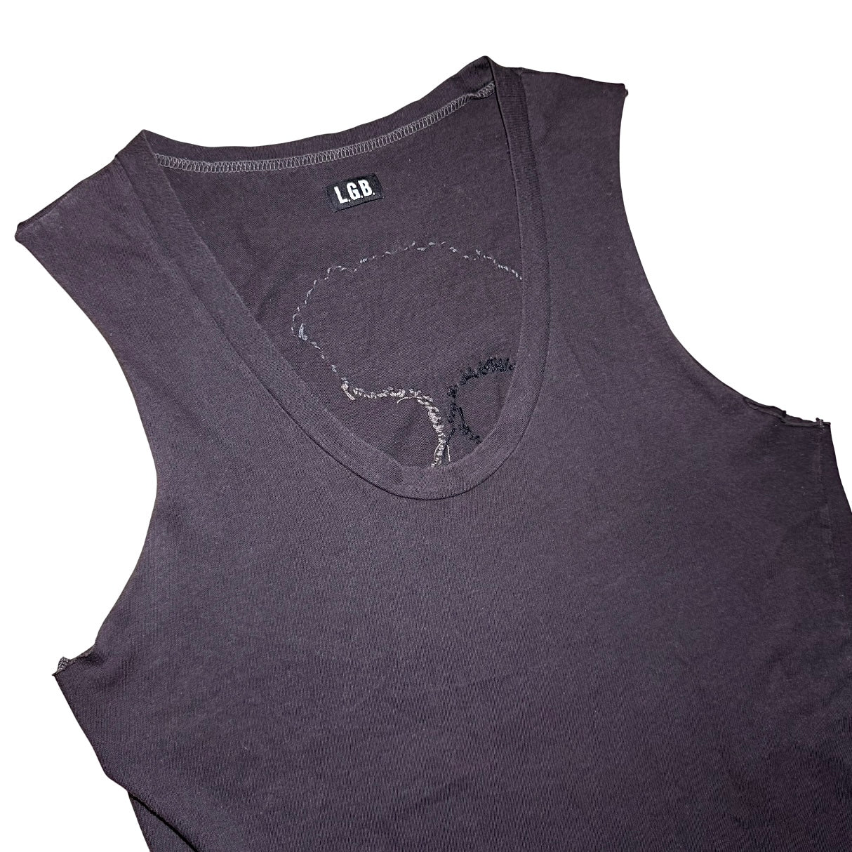 L.G.B. (Le Grand Bleu) skull patch tank top