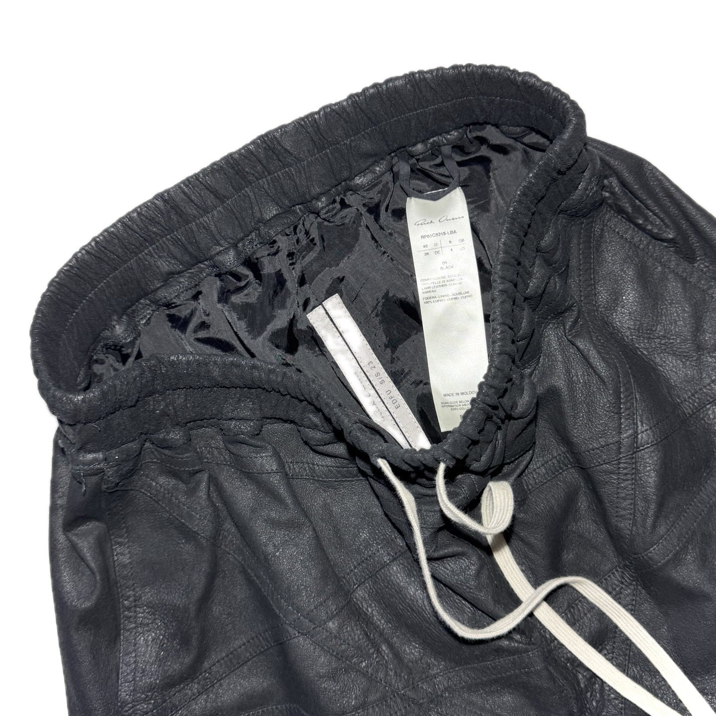 Rick Owens SS23 "Edfu" leather pentaboxer shorts