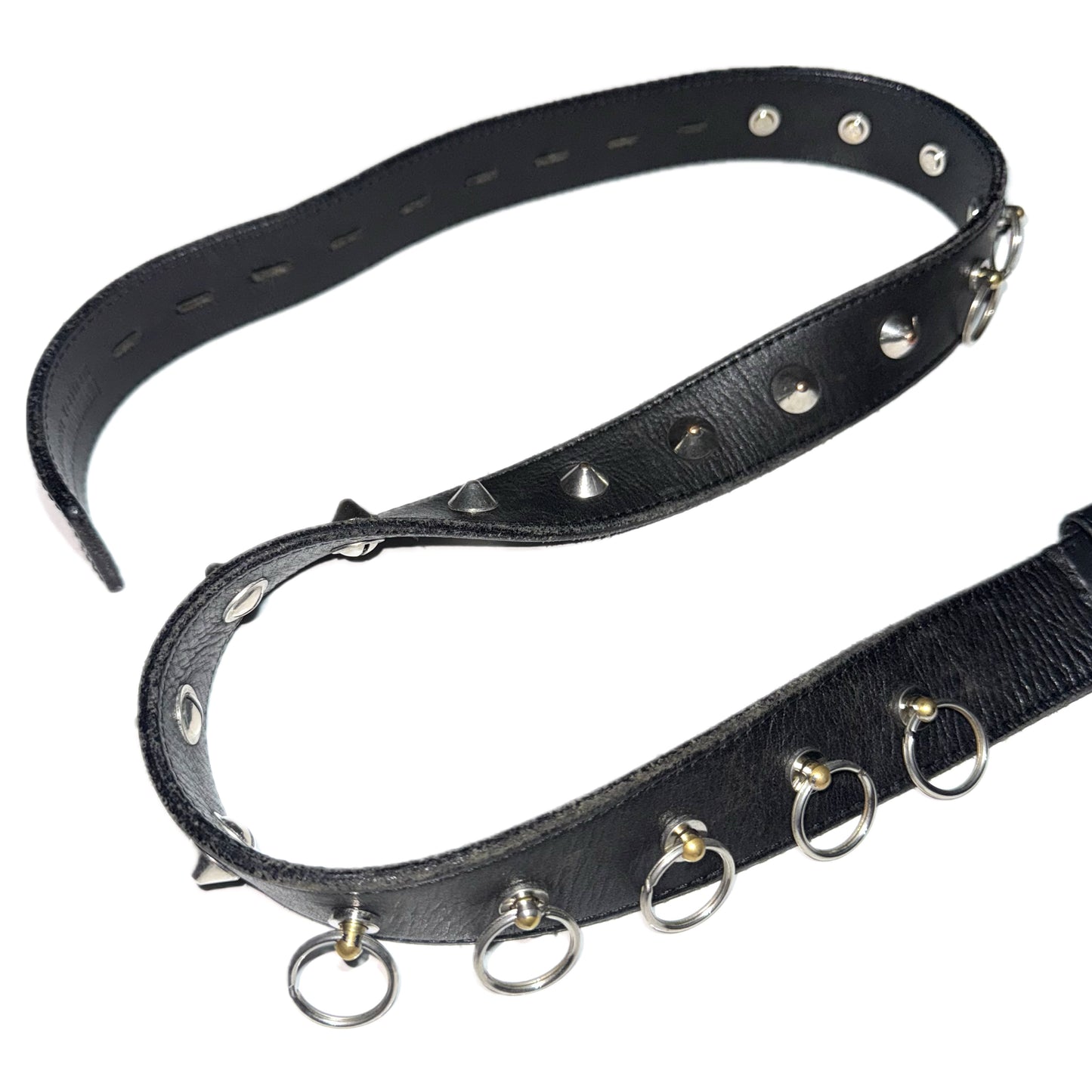 Number (N)ine studded O-ring leather belt