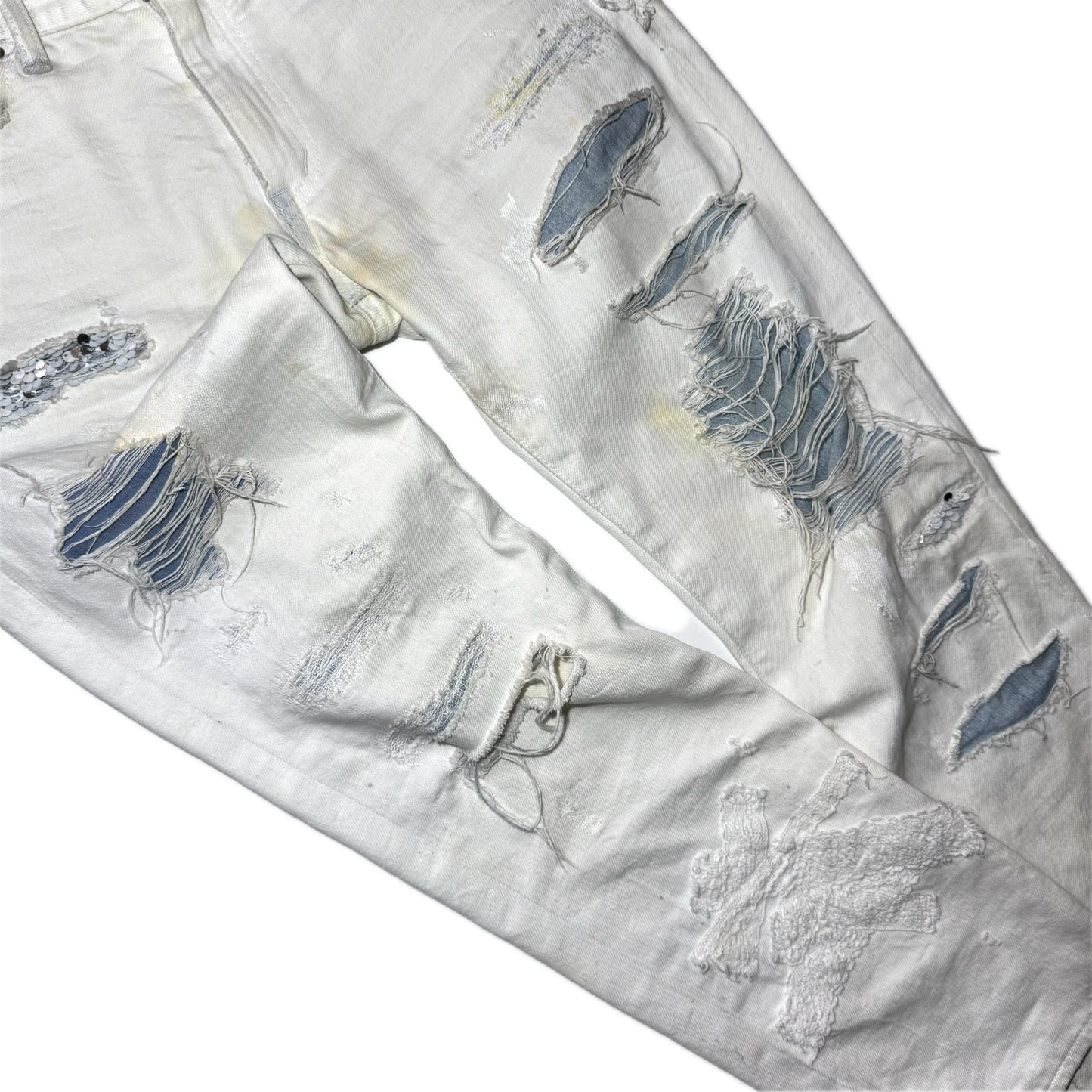 Miharayasuhiro embellished distressed denim