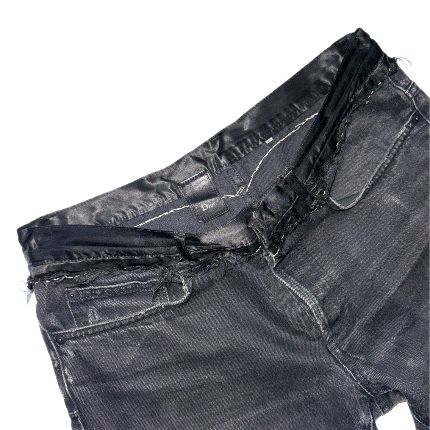 Dior Homme AW06 satin Cummerbund denim