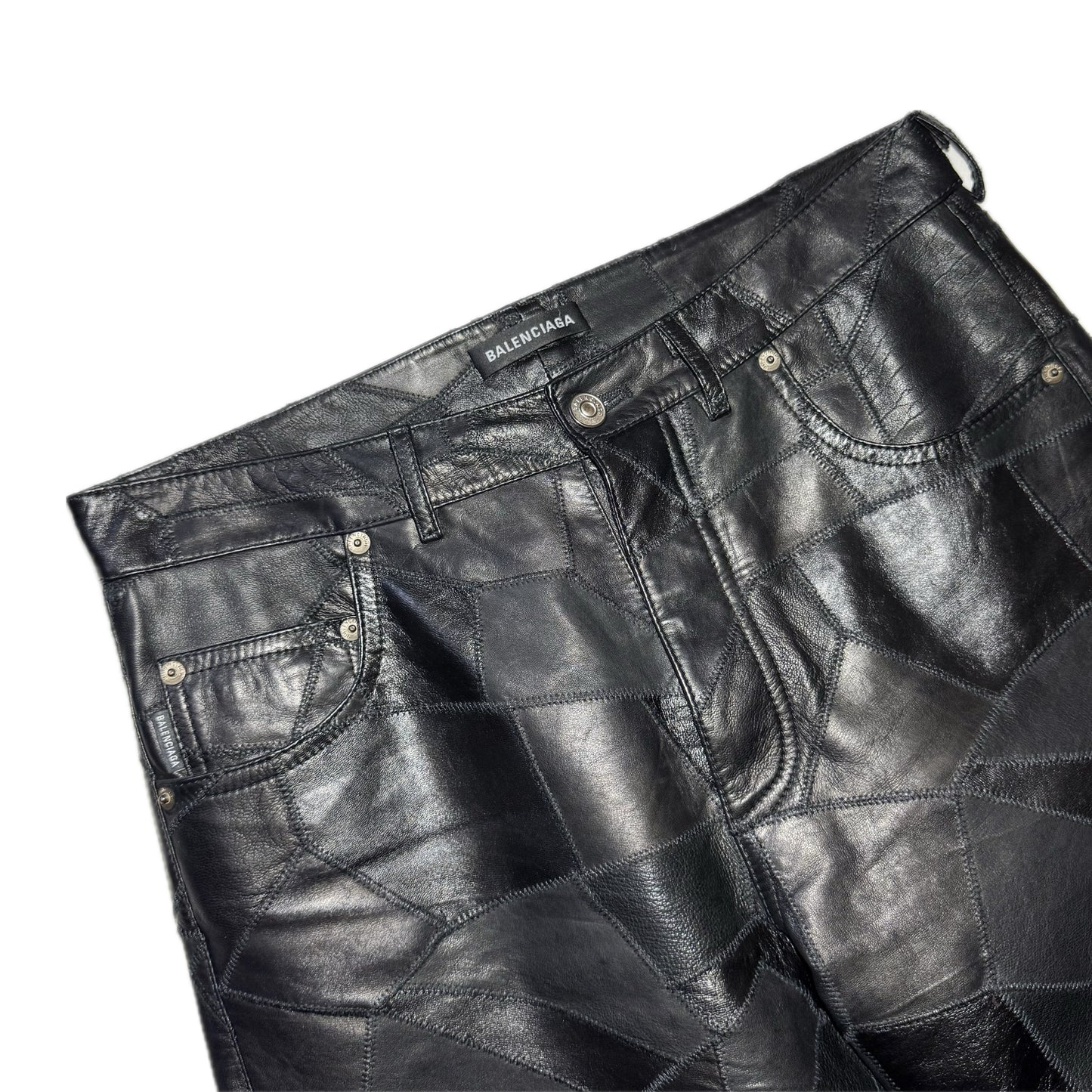 Balenciaga Fall18 patchwork leather pants