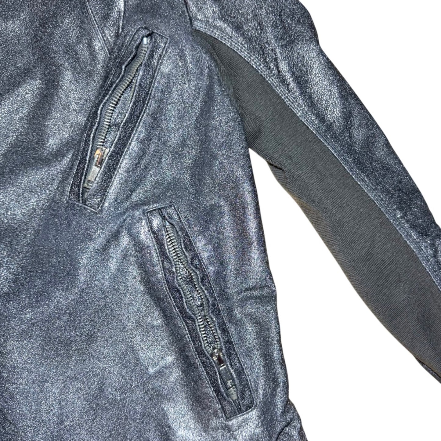 Rick Owens metallic Naska leather biker jacket