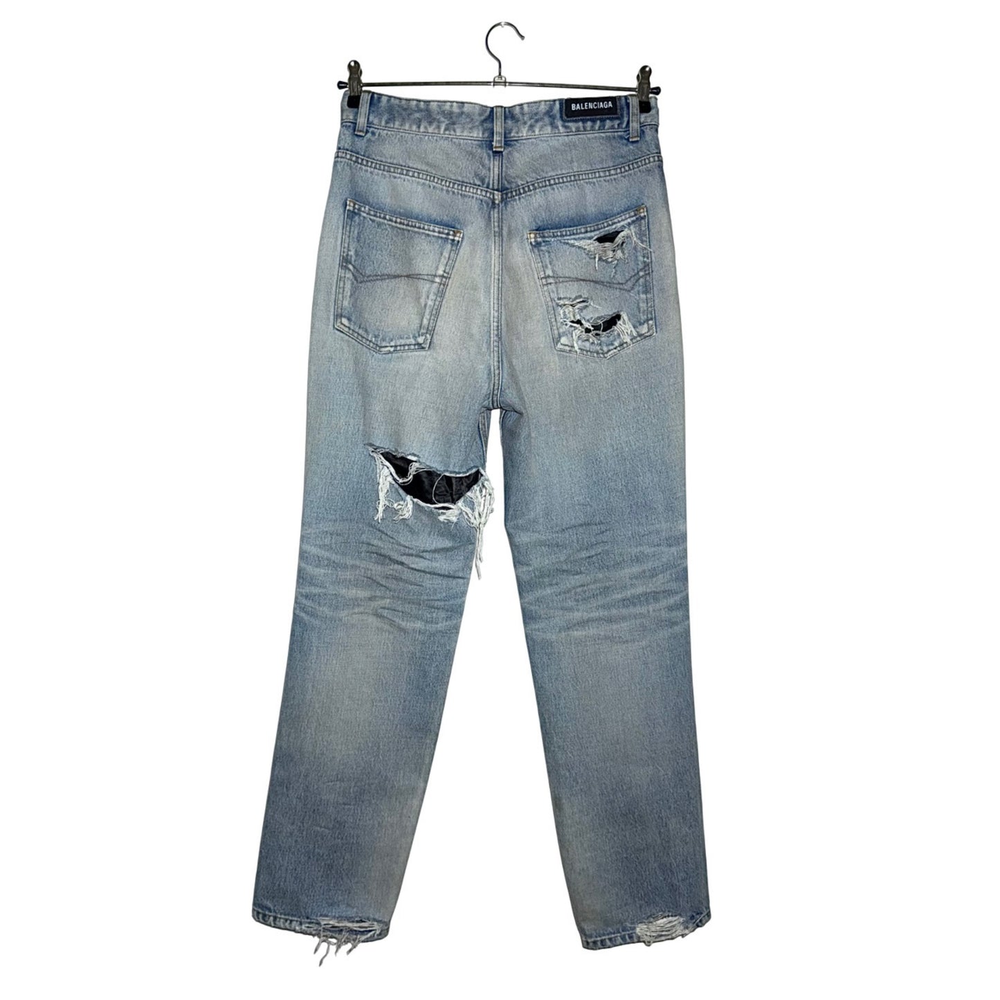 Balenciaga AW20 SAMPLE layered ripped denim