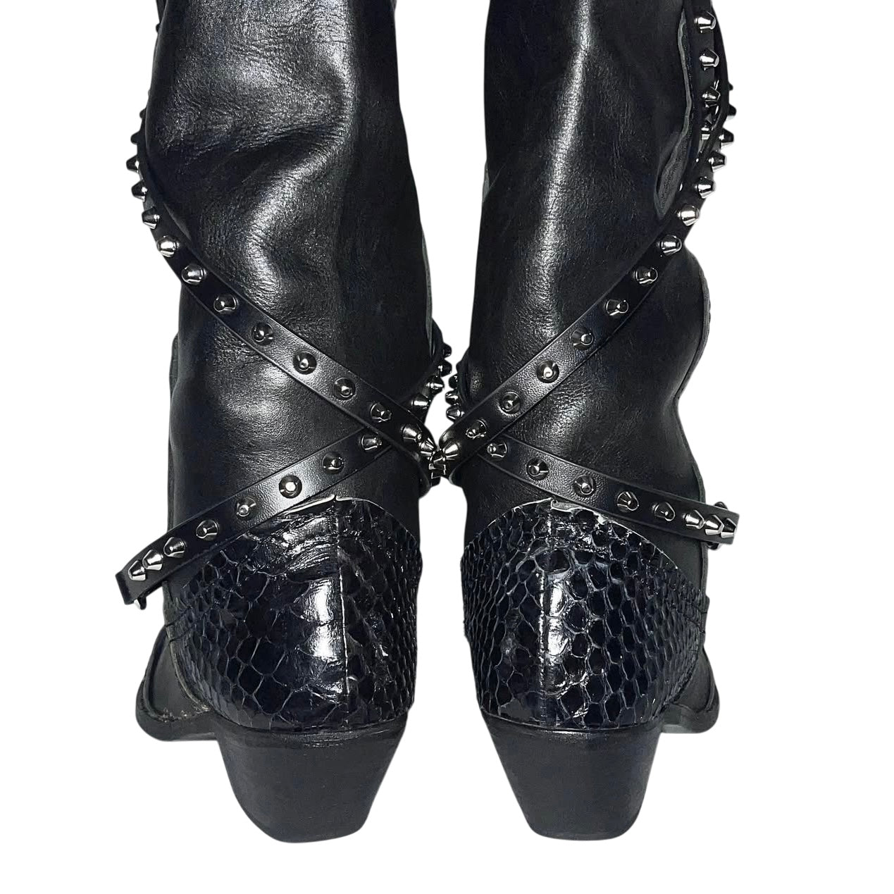 Junya Watanabe x comme des garçons FW06 studded knee-high leather boots