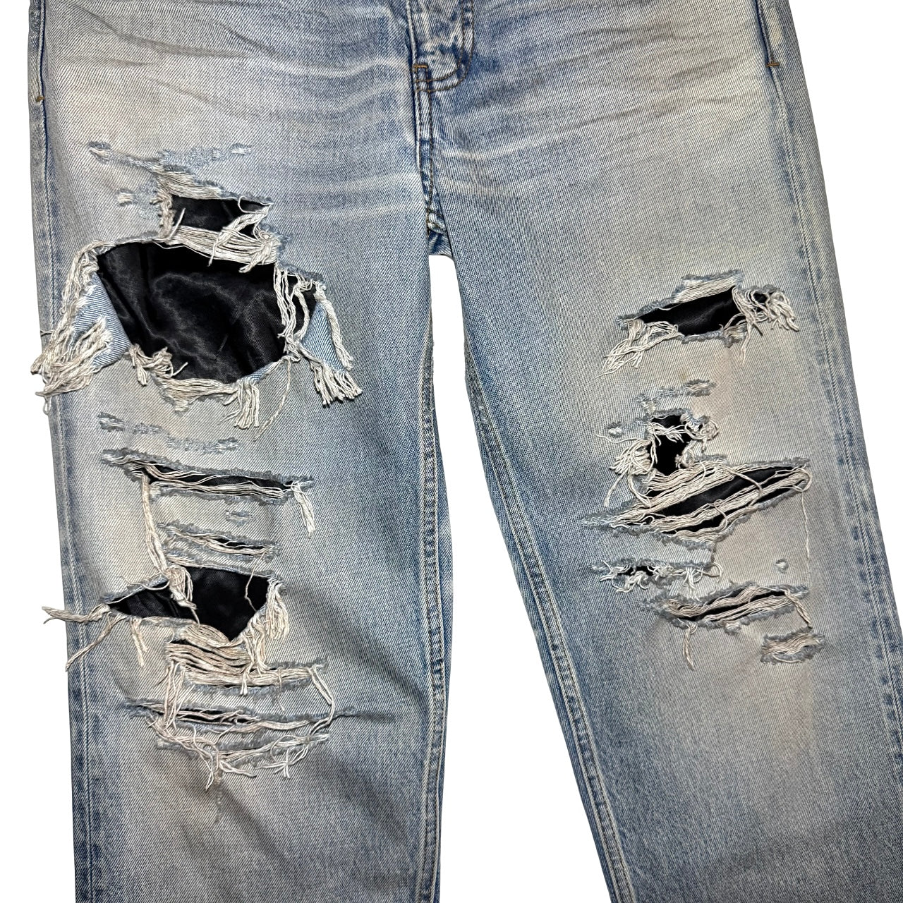 Balenciaga AW20 SAMPLE layered ripped denim