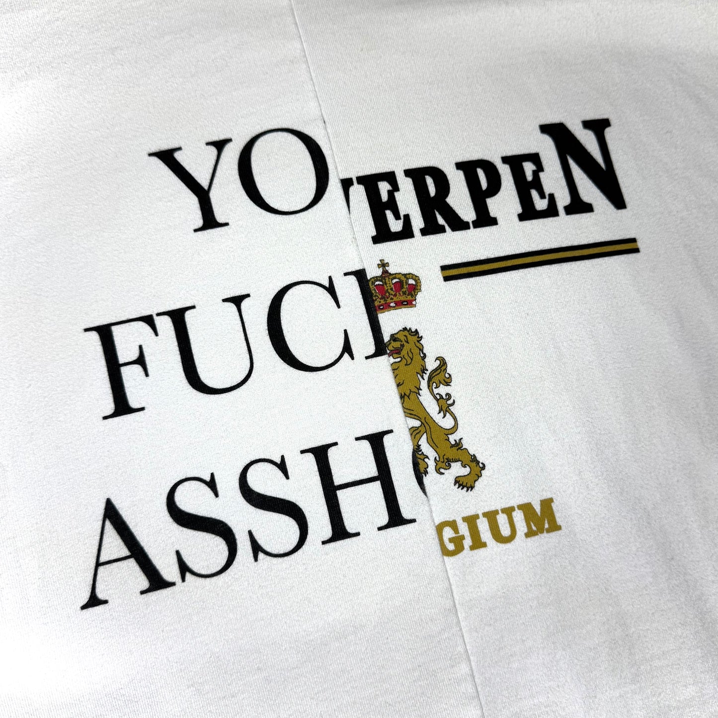 Vetements AW18 split graphic T-shirt hoodie