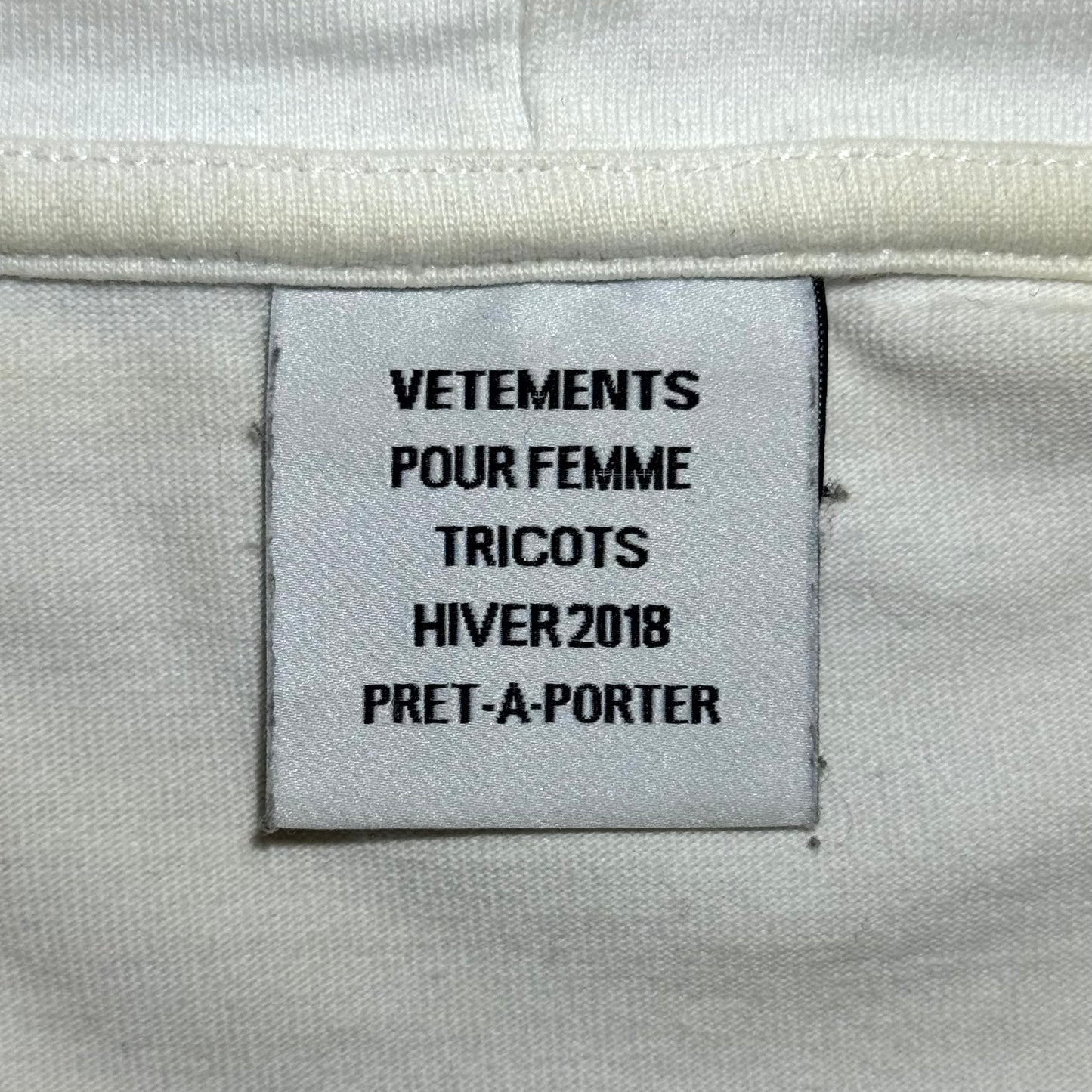 Vetements AW18 split graphic T-shirt hoodie