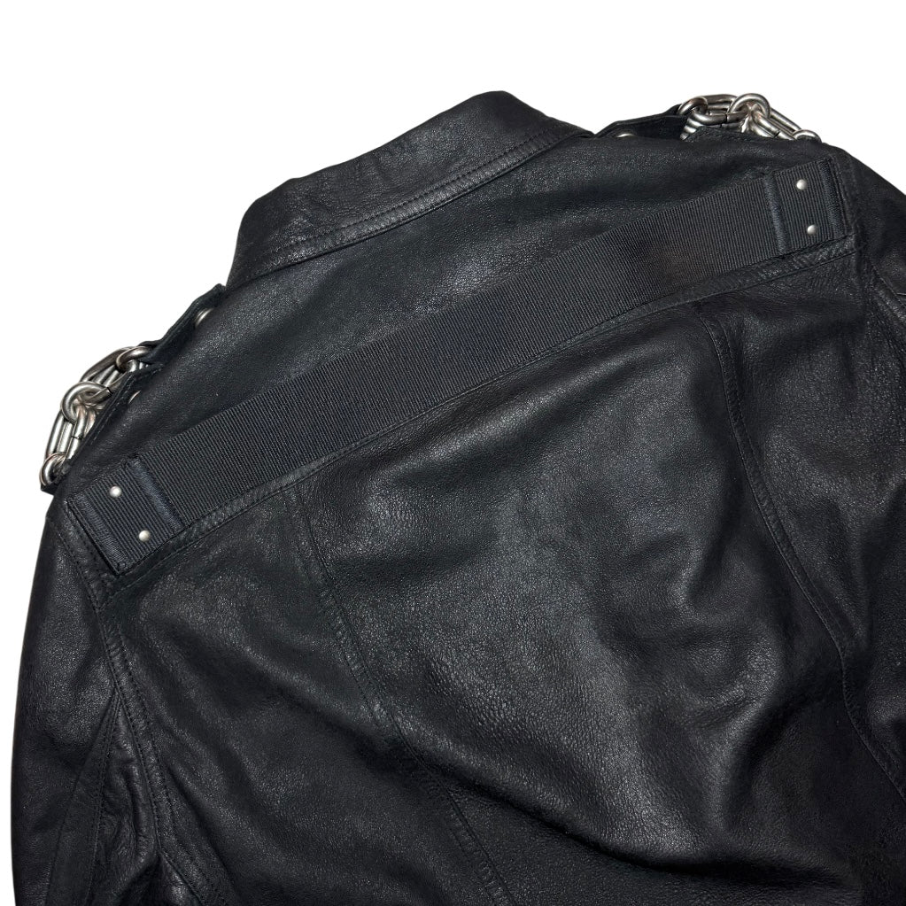 Rick Owens FW19 "Larry" chained Stooges leather jacket