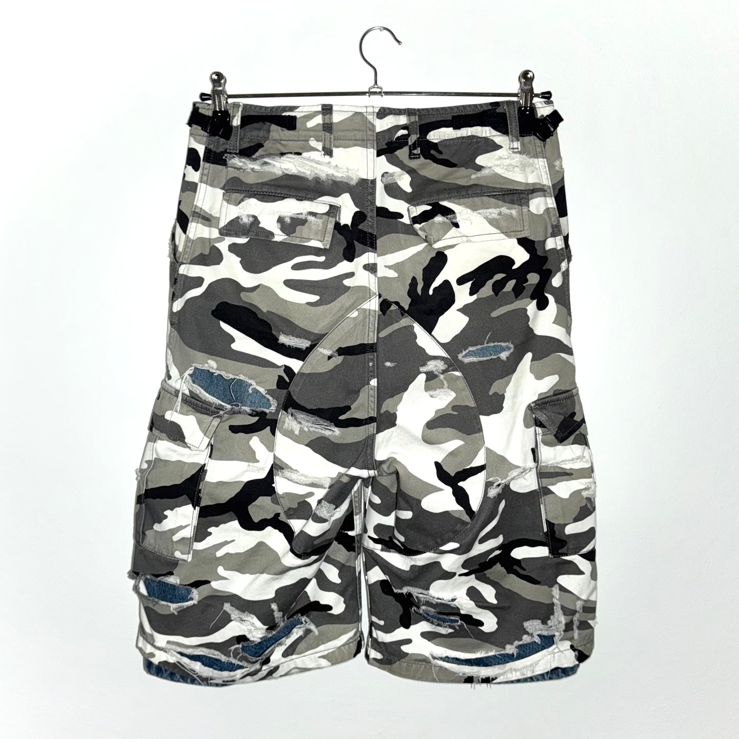 Balenciaga FW21 "Afterworld" Trompe L'Oeil snowcamo shorts