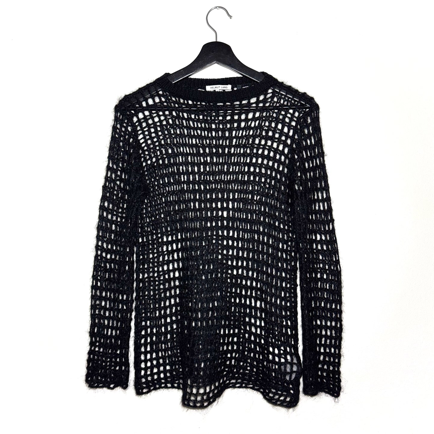 Helmut Lang mohair fishnet knit top