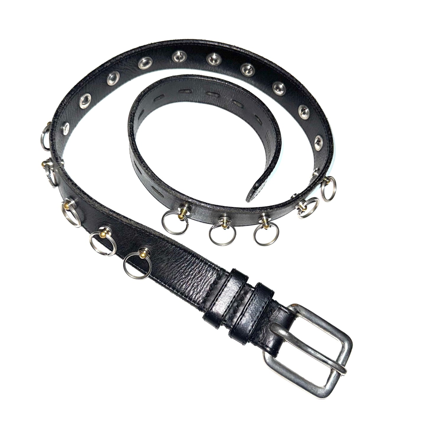 Number (N)ine studded O-ring leather belt