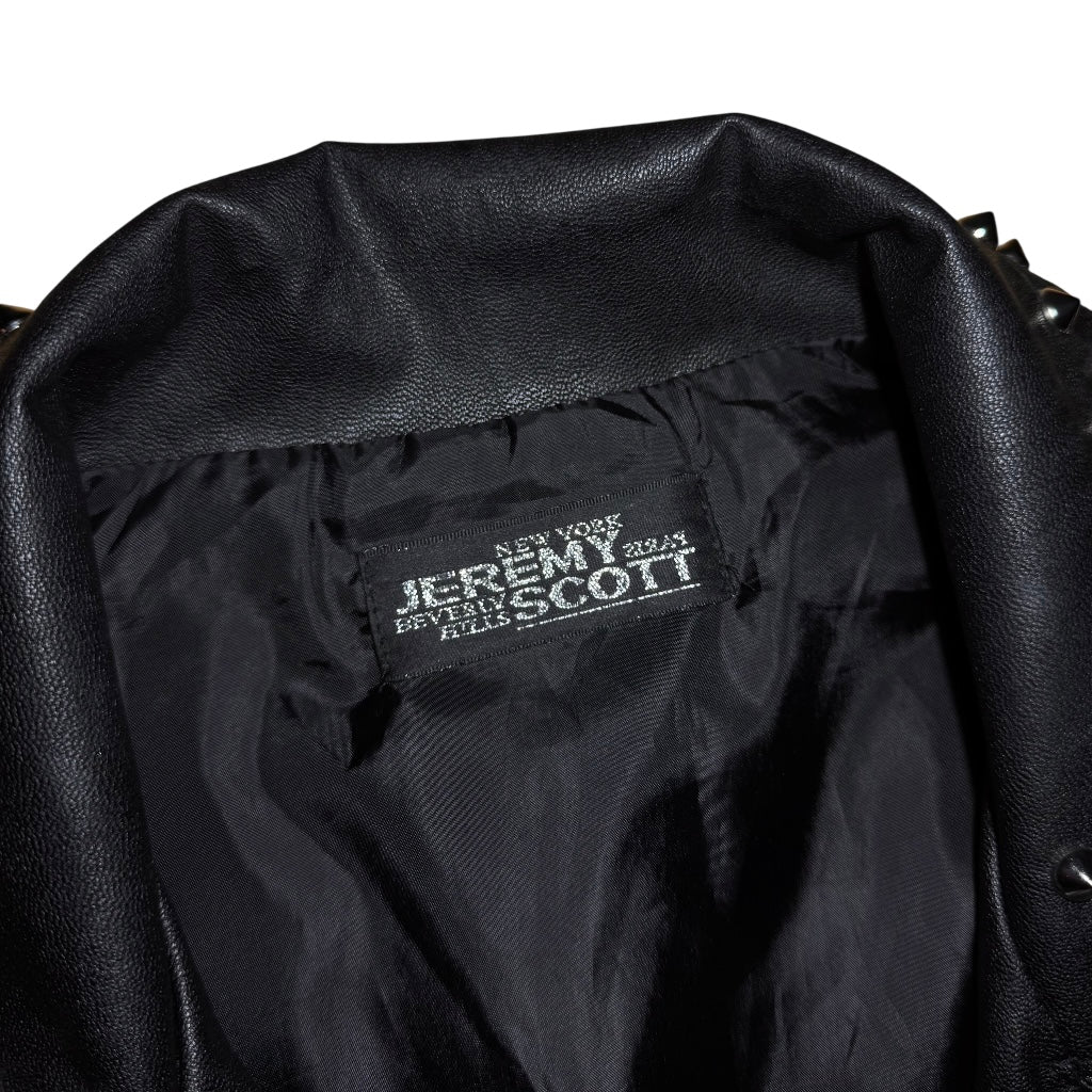 Jeremy Scott studded faux leather biker vest