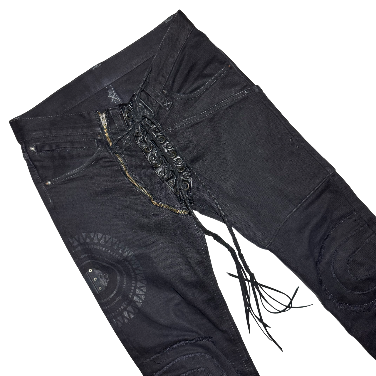 If Six Was Nine SBCM-6 front lace-up denim