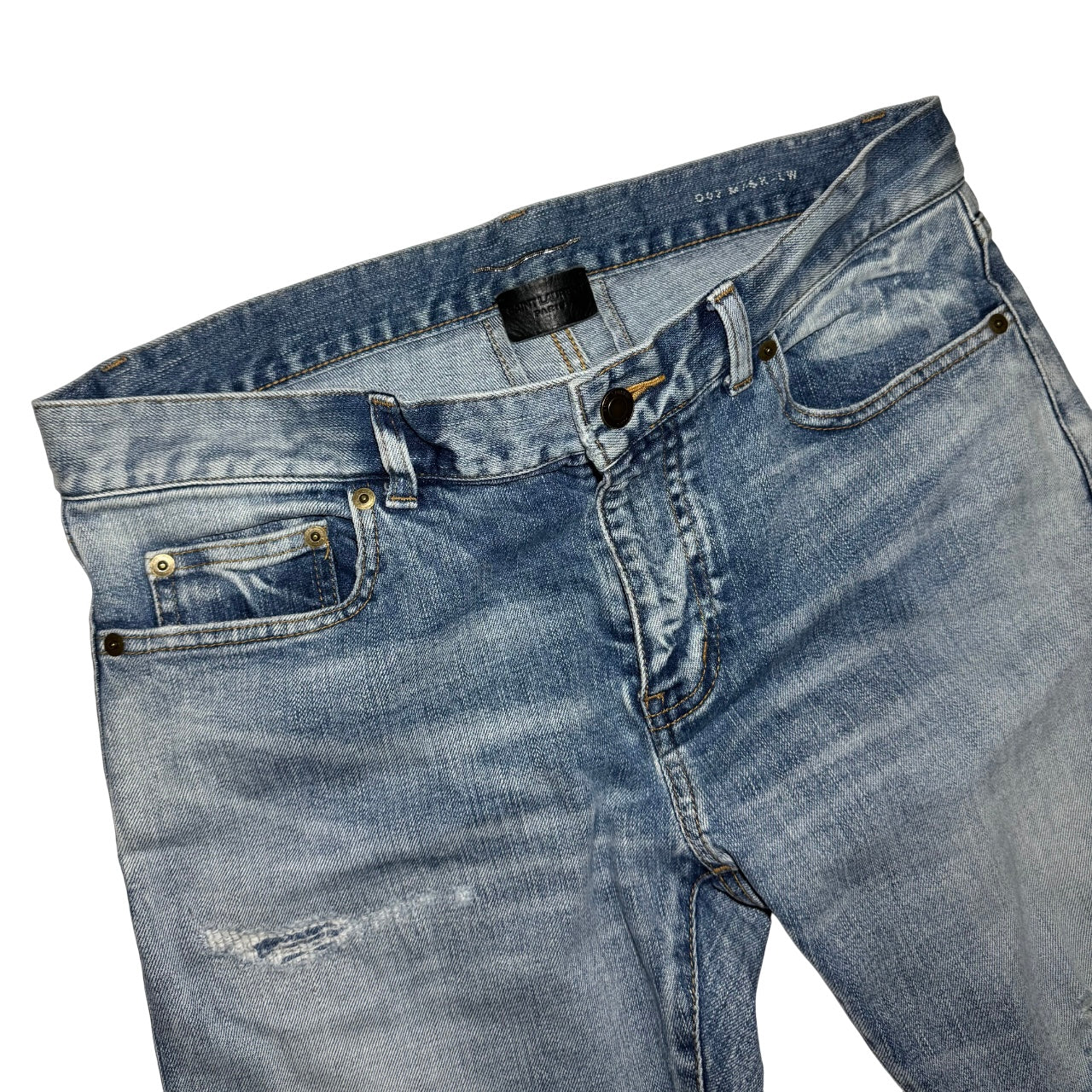 Saint Laurent D02 distressed washed denim