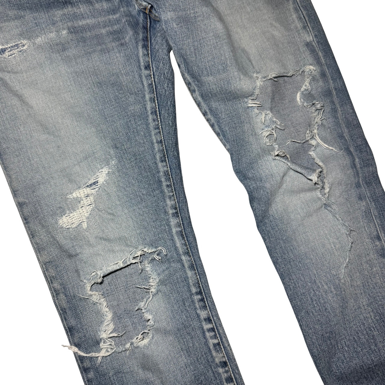 Saint Laurent D02 distressed washed denim