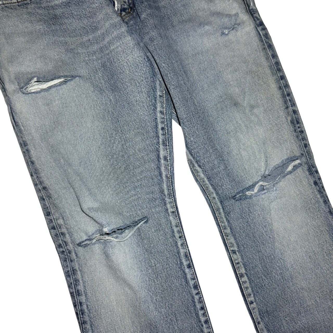 Saint Laurent D18 light wash slit-knee denim