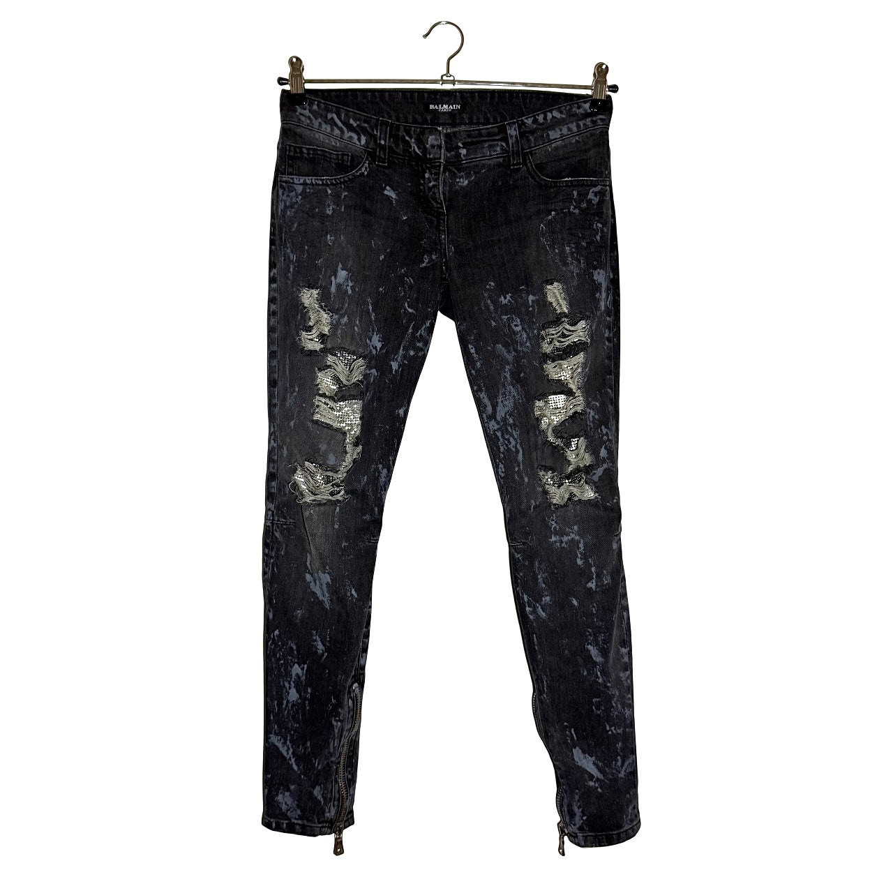 Balmain AW09 chainmail distressed denim