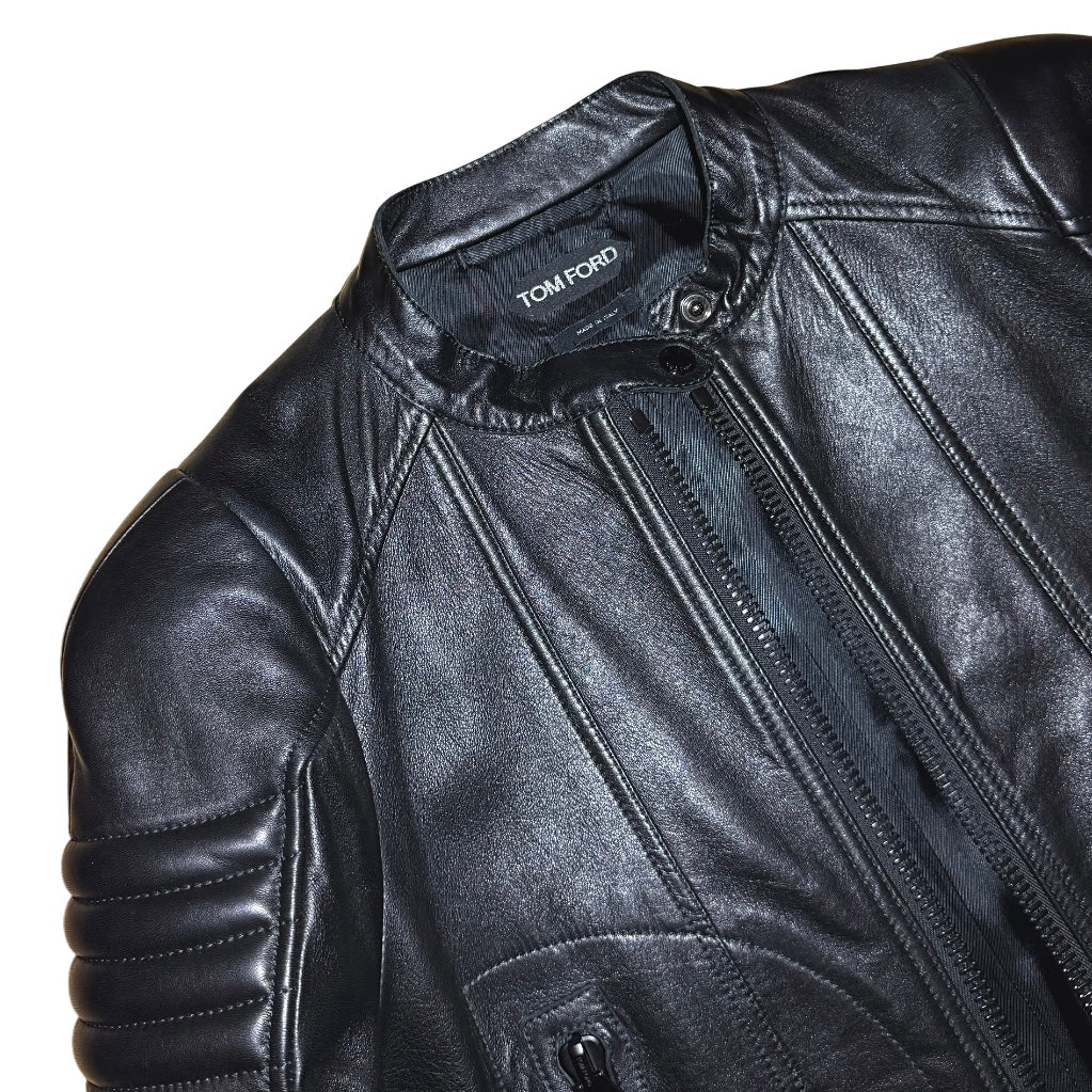 Tom Ford cropped lambskin moto jacket