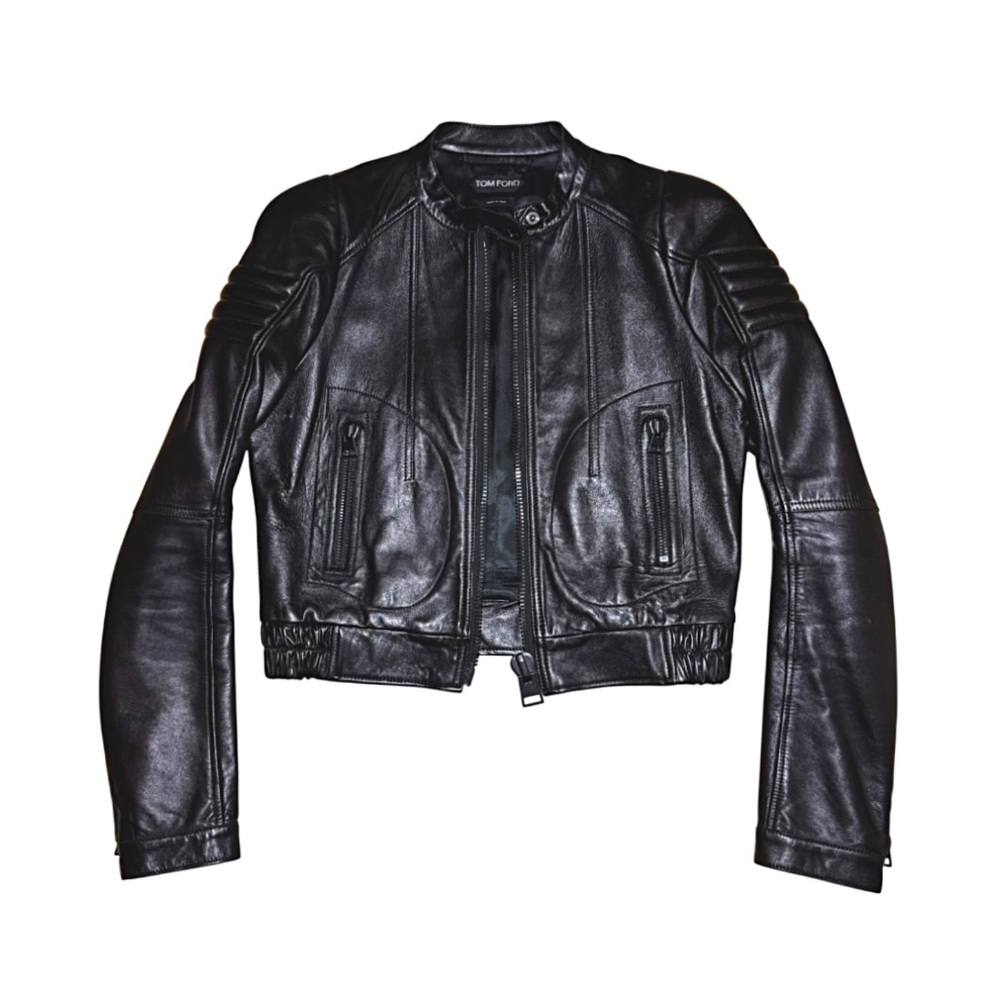Tom Ford cropped lambskin moto jacket
