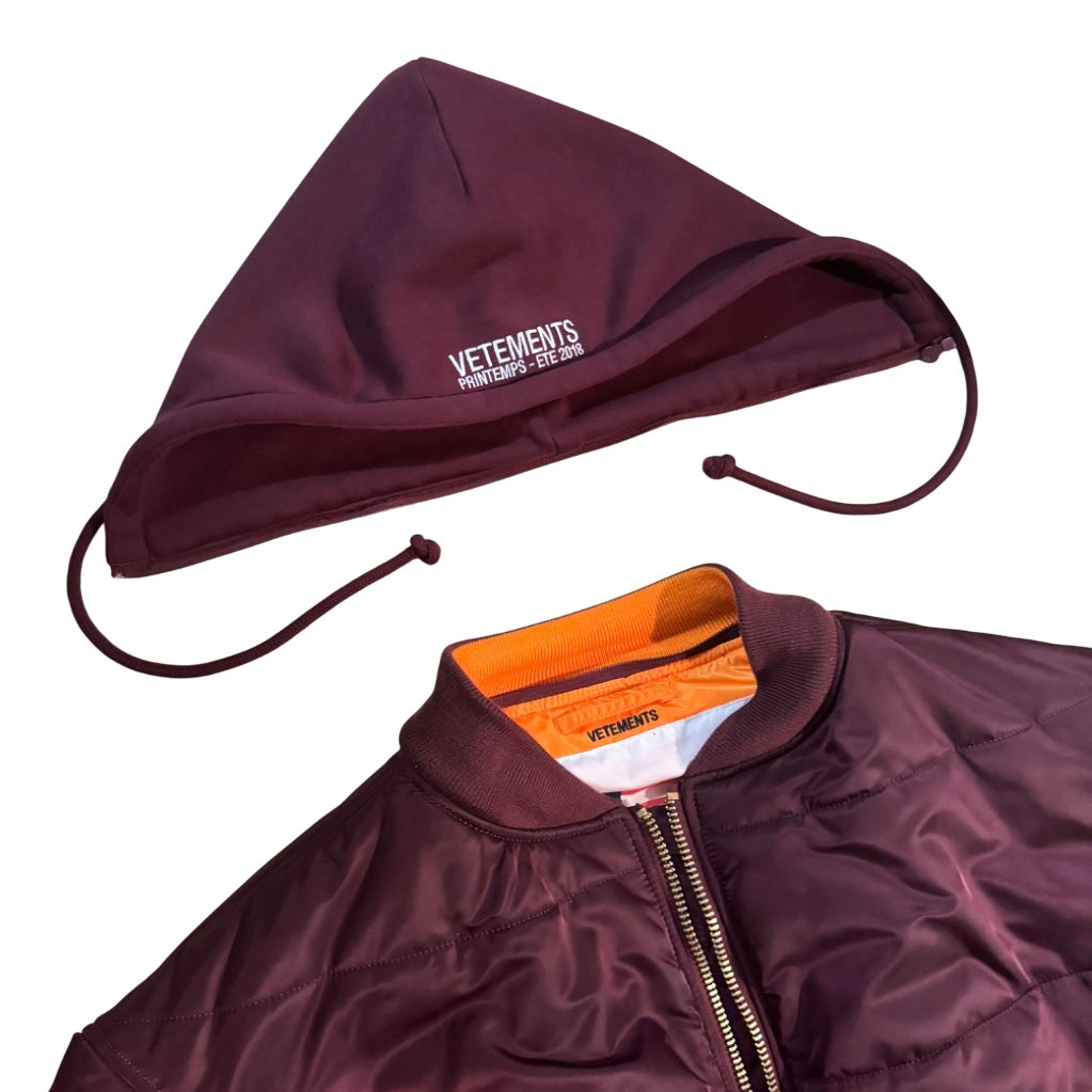 Vetements x Alpha Industries AW18 reversible cropped MA1 bomber jacket
