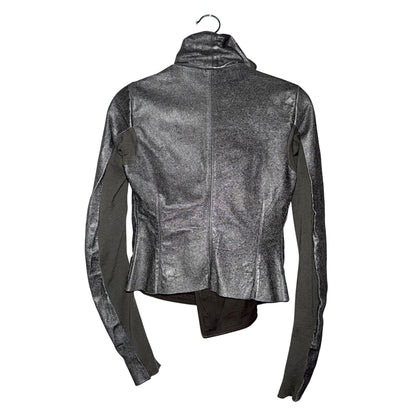 Rick Owens metallic Naska leather biker jacket