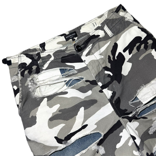 Balenciaga FW21 "Afterworld" Trompe L'Oeil snowcamo shorts