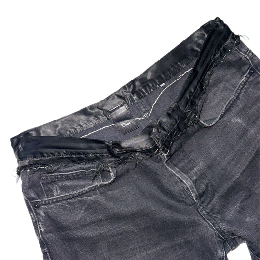 Dior Homme AW06 satin Cummerbund denim