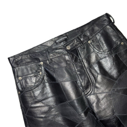 Balenciaga Fall18 patchwork leather pants