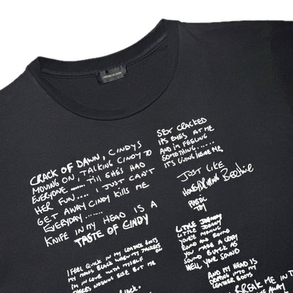 Undercover SS14 "Psychocandy" 3D printed lyric T-shirt