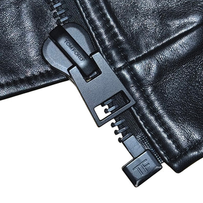 Tom Ford cropped lambskin moto jacket