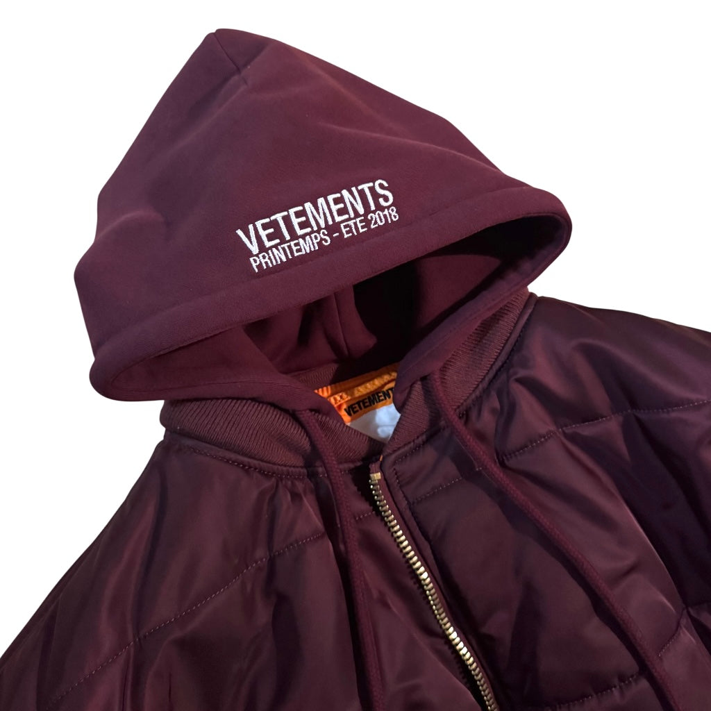Vetements x Alpha Industries AW18 reversible cropped MA1 bomber jacket