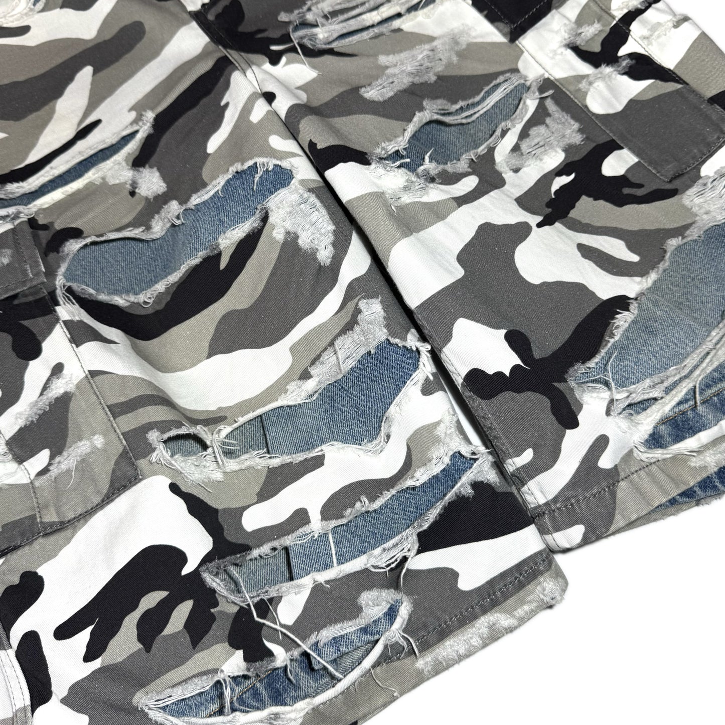 Balenciaga FW21 "Afterworld" Trompe L'Oeil snowcamo shorts
