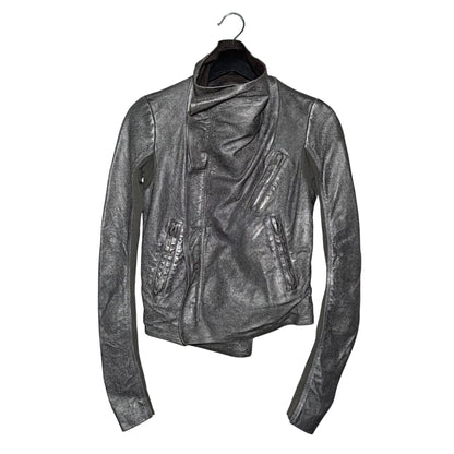 Rick Owens metallic Naska leather biker jacket