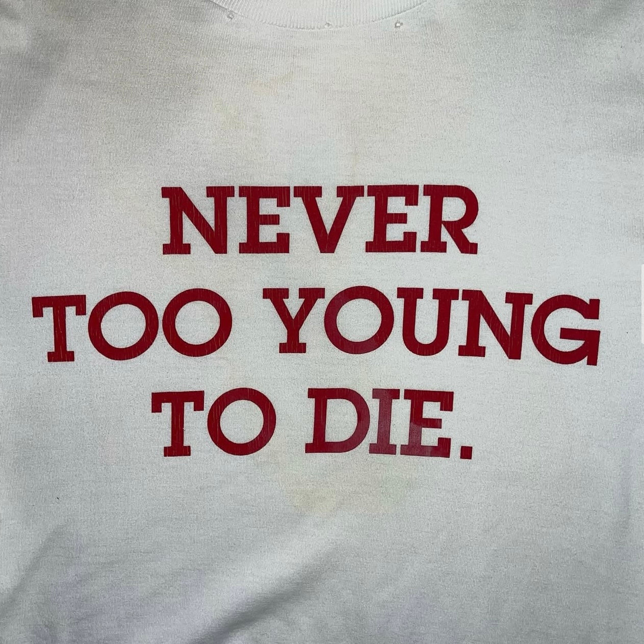 Number (N)ine "Never Too Young To Die" distressed T-shirt