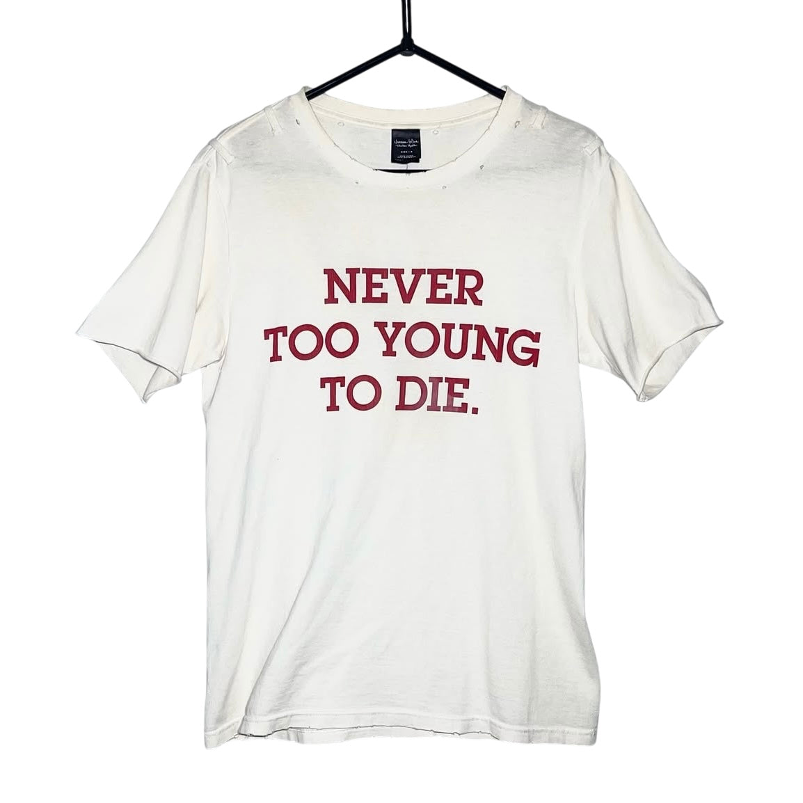 Number (N)ine "Never Too Young To Die" distressed T-shirt