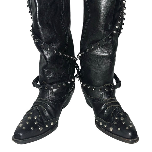 Junya Watanabe x comme des garçons FW06 studded knee-high leather boots