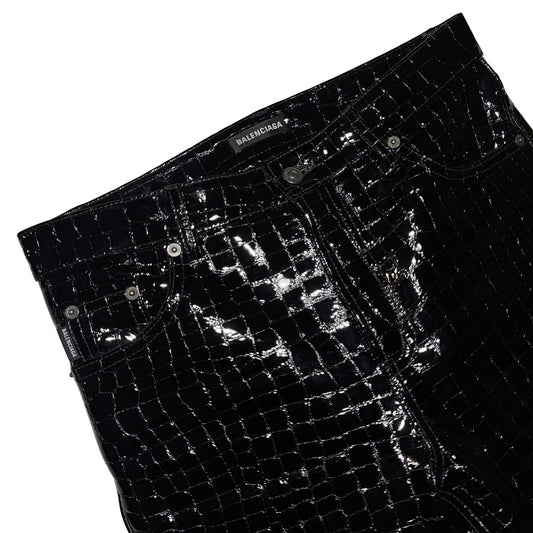 Balenciaga SS19 SAMPLE croc embossed leather pants