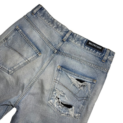 Balenciaga AW20 SAMPLE layered ripped denim