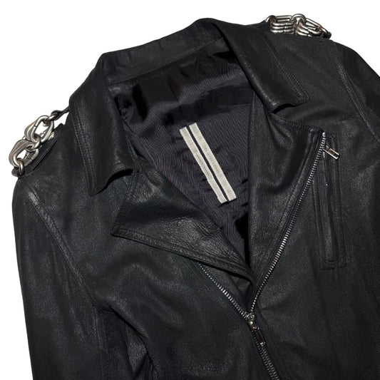 Rick Owens FW19 "Larry" chained Stooges leather jacket