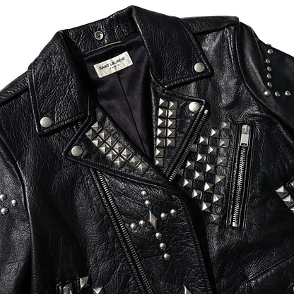 Saint Laurent FW16 "Palladium" studded leather biker jacket