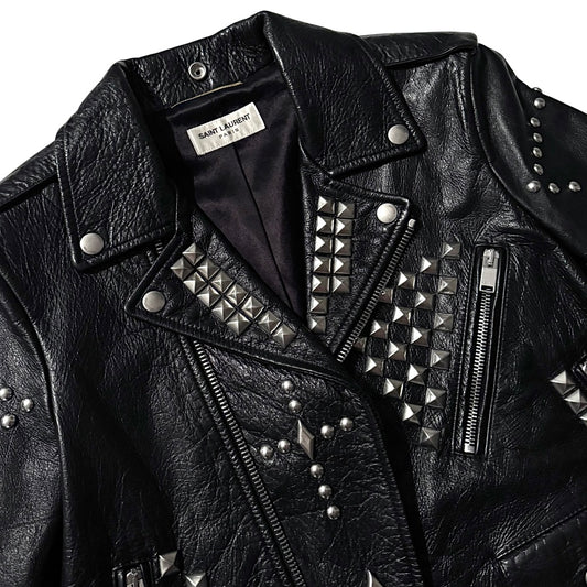 Saint Laurent FW16 "Palladium" studded leather biker jacket