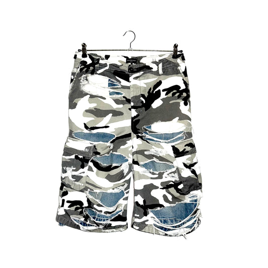 Balenciaga FW21 "Afterworld" Trompe L'Oeil snowcamo shorts