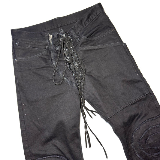 If Six Was Nine SBCM-6 front lace-up denim
