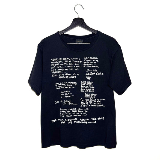 Undercover SS14 "Psychocandy" 3D printed lyric T-shirt