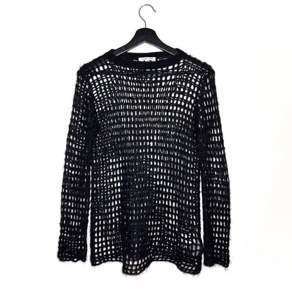 Helmut Lang mohair fishnet knit top