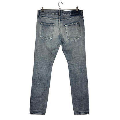 Saint Laurent D18 light wash slit-knee denim