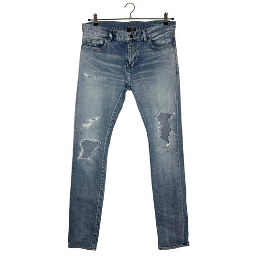 Saint Laurent D02 distressed washed denim