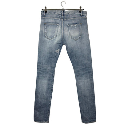 Saint Laurent D02 distressed washed denim
