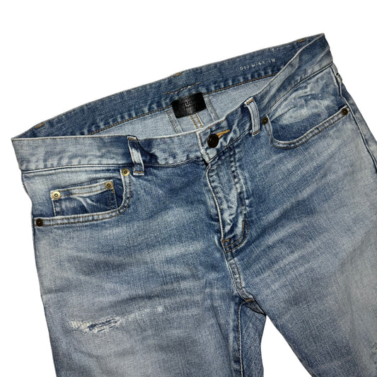 Saint Laurent D02 distressed washed denim